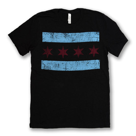 Distressed Chicago Flag Tee
